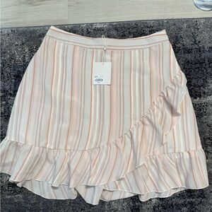 LC Lauren Conrad Tan and Pink Mini Skater Skirt